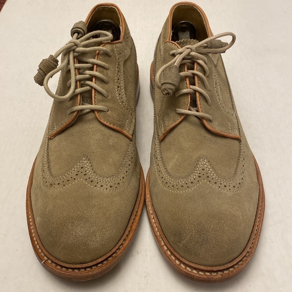 The Frye Co. John A Frye Men's Wingtip Tan Suede Leather Shoes Size 9.5 D